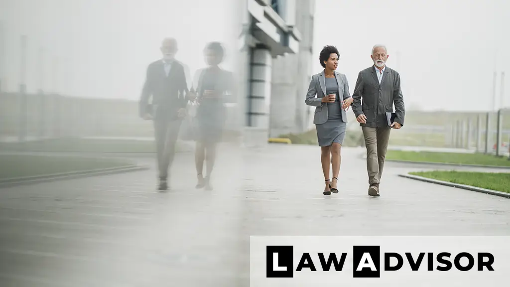 Group of professionals walking confidently in a city, symbolizing progress and successful business transitions.